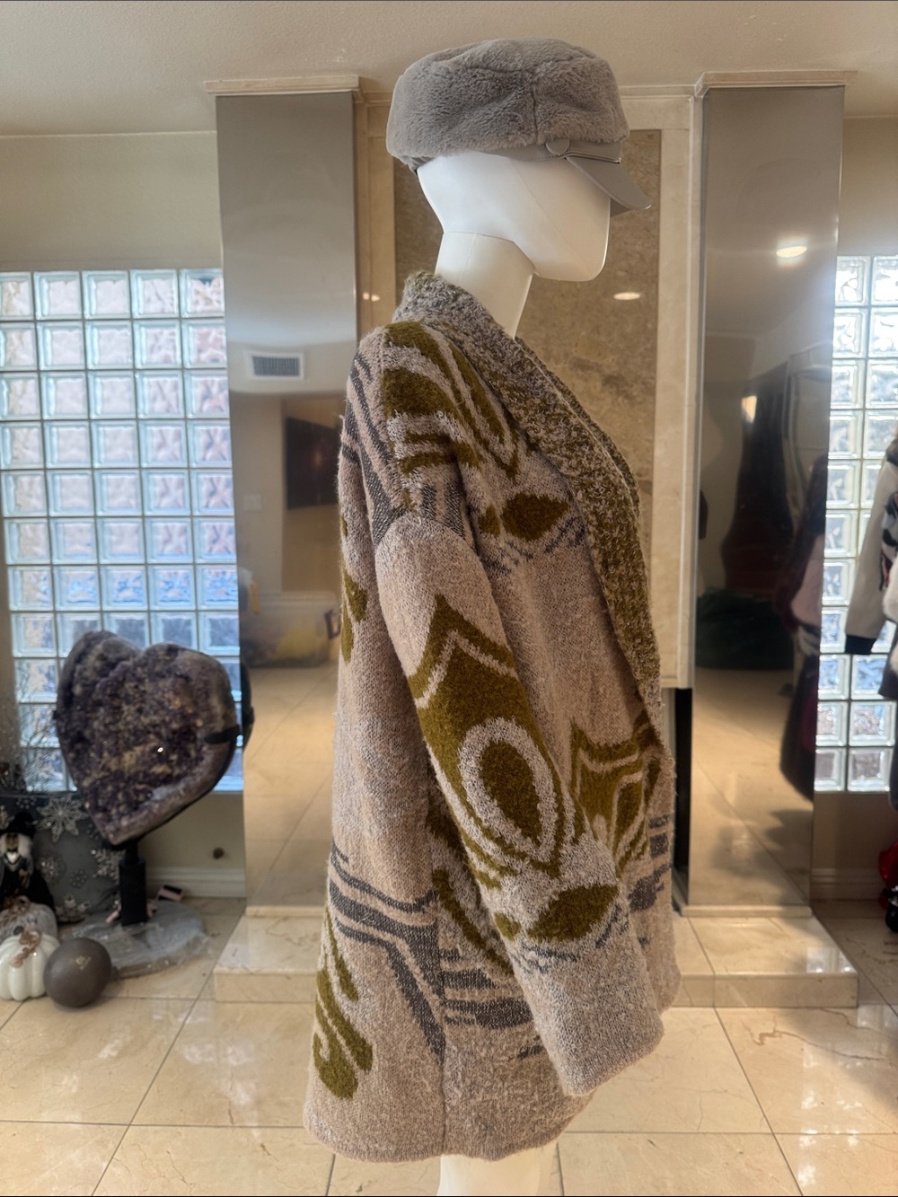 Free People Southwestern Wool Mohair Blend Oversized Cardigan Sweater - Picture 3 of 14